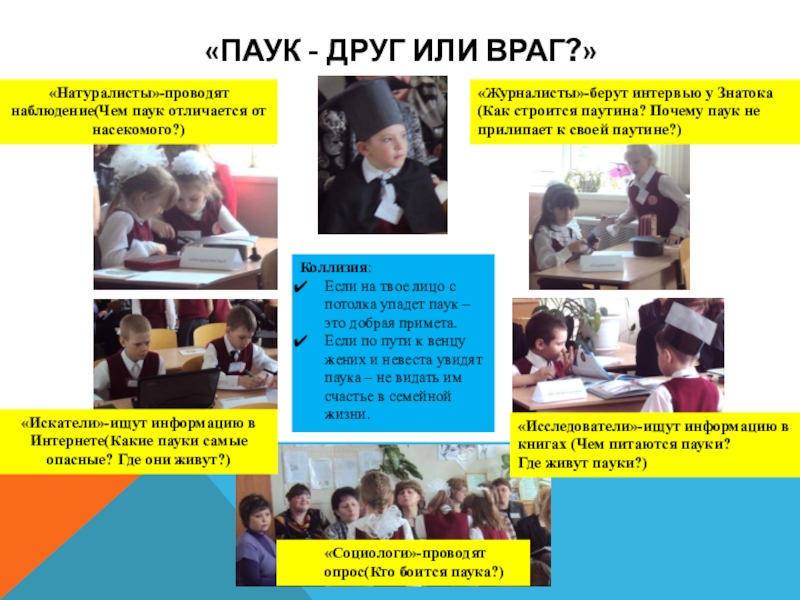 Презентация авторской ДОП МИРИНФО «Паук - друг или враг?» «Исследователи»-ищут информацию в книгах (Чем «Паук - друг или враг?» «Исследователи»-ищут информацию в книгах (Чем питаются пауки? Где живут пауки?)«Искатели»-ищут информацию