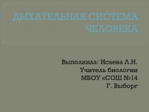 Презентация по биологии на тему: Дыхательная система человека (8 класс)