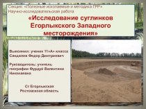Презентация по геологии Исследование суглинков Егорлыкского Западного месторождения