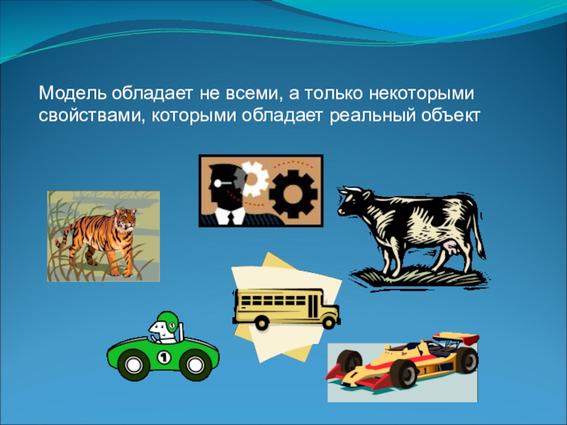 Модель это объект. Модели реальных объектов. Модель обладает не всеми а только некоторыми. Модель объекта. Слайд модель предмета.