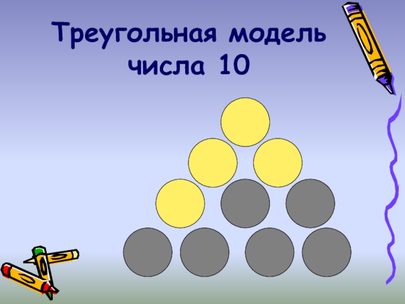 Числовая модель. Треугольная модель числа 10. Макет треугольных чисел. Моделирование чисел. Модель числа.