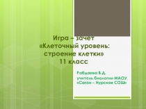 Презентация по биологии на тему Клеточный уровень: строение клетки (11 класс)