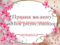 Проект  Моя родословная проект ученика 3 класса Карпец Ивана