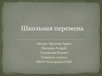 Презентация социального проекта Школьная перемена