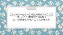 :Случайные колебания частот генов в популяциях ограниченного размера. 11 класс