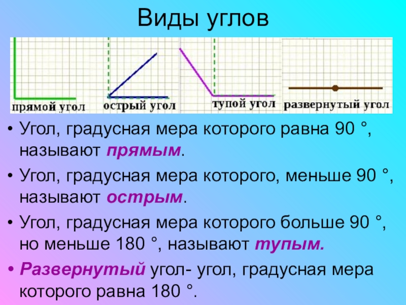 Презентация виды углов 5 класс математика