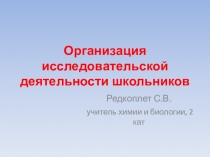 Презентация Организация исследовательской деятельности школьников