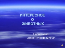 Презентация по окружающему миру на тему Интересное о животных