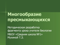 Фрагмент урока Многообразие пресмыкающихся