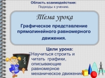 Презентация к уроку физики по теме Графическое представление прямолинейного равномерного движения. 7 класс
