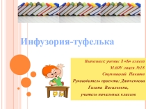 Презентация к исследовательской работе Инфузория-туфелька