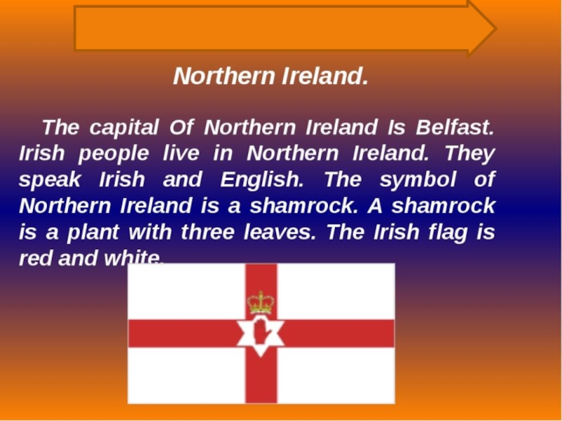 Текст ireland. Северная Ирландия презентация. Северная Ирландия проект по английскому. Символ Северной Ирландии на английском языке. Северная Ирландия информация на английском.