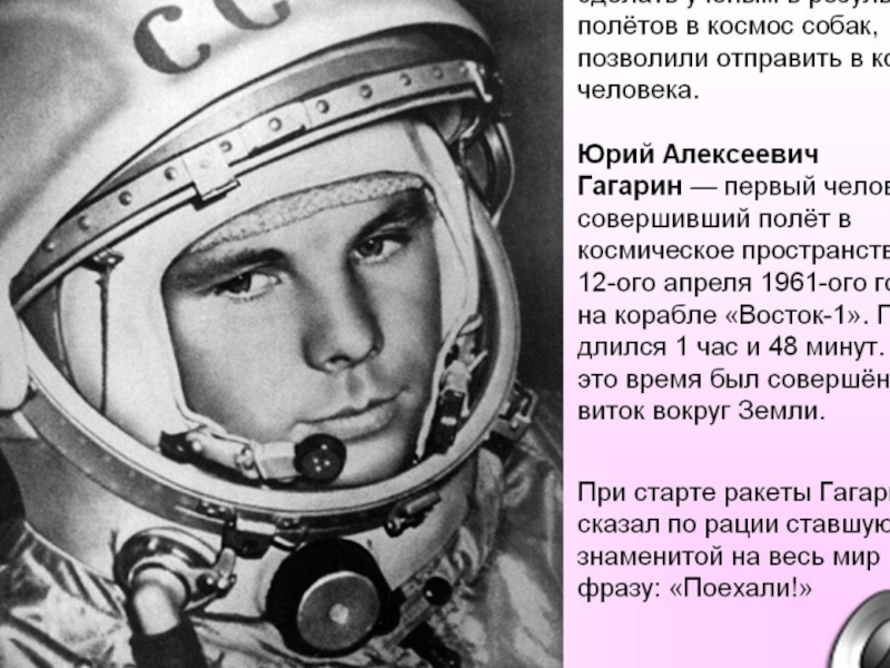 Почему гагарин полетел в космос первым. Первый человек совершивший полет в космос. Первый полет Юрия Гагарина.