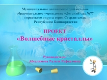 Презентация по экспериментальной деятельности Волшебные кристаллыс детьми подготовительной группы