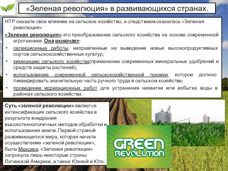 Зеленая революция в какой стране