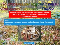 Презентация по биологии на тему Грибы, занесенные в Красную книгу Калужской области (6 класс)