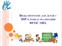 Презентация виды программ по работе с детьми с ЗПР
