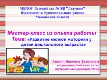 Презентация для воспитателей Мастер-класс Развитие мелкой моторики у дошкольников