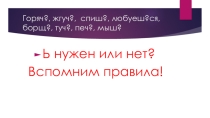 Мягкий знак после шипящих на конце наречий