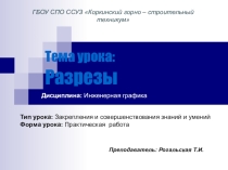 Презентация по теме Разрезы
