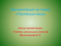 Презентация по окружающему миру для 1-4 классов на тему: Растения леса.