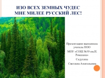 Презентация для проведения внеклассного мероприятия Изо всех земных чудес мне милее русский лес!