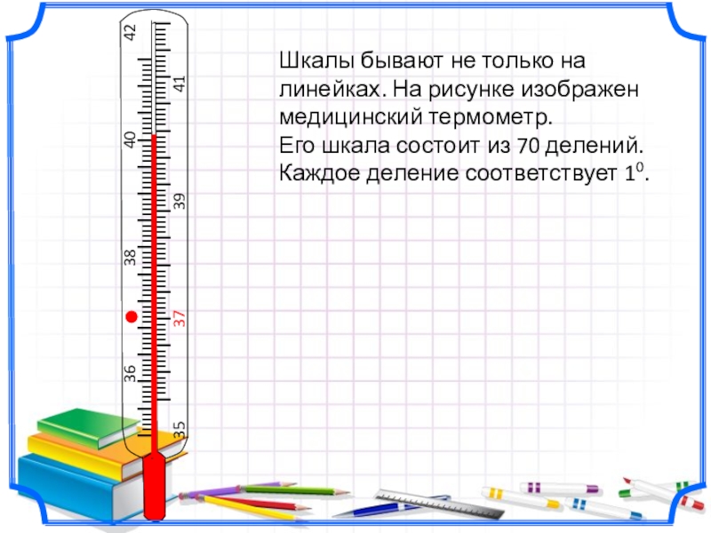 На рисунке показана часть шкалы медицинского термометра выберите правильное утверждение 1 вариант