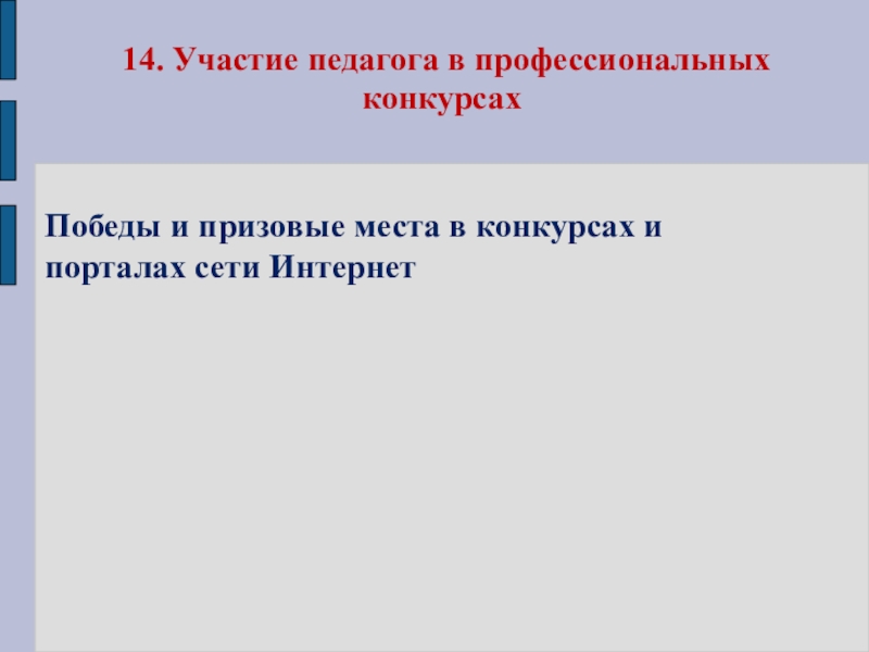 Портфолио Шукшина Е.И. МОУ СОШ №30 14. Участие педагога в профессиональных конкурсахПобеды и призовые места в 14. Участие педагога в профессиональных конкурсахПобеды и призовые места в конкурсах и порталах сети Интернет