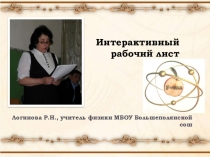 Из опыта создания и применения в обучении физике интерактивных рабочих листов