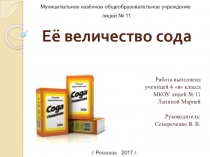 Презентация исследовательской работы Её величество- сода