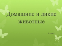 Презентация по окружающему миру на тему Дикие и домашние животные (1 класс)