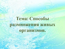 Способы размножения живых организмов, 10 класс