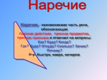 Презентация к уроку русский язык на тему наречие