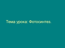 Презентация по биологии на тему Фотосинтез (10 класс)