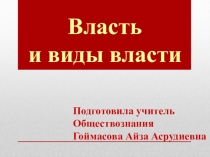 Власть и виды власти 10 класс