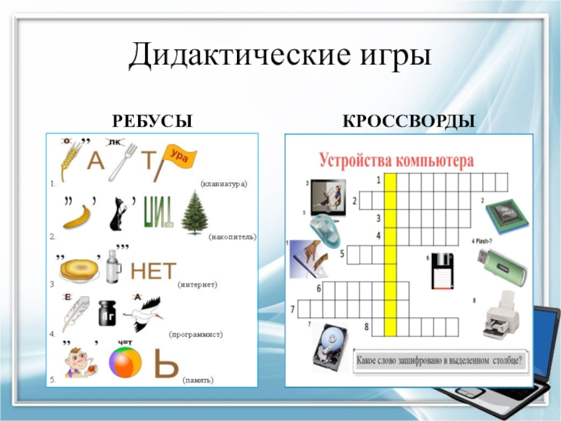 Дидактический 8 класс. Раздаточные материалы по информатике. Ребусы и кроссворды по информатике. Головоломки по информатике. Дидактические игры Информатика.