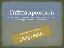 Презентация исследовательской работы Почему в хлебе столько дырочек?