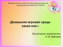 : Домашняя игровая среда :какая она?