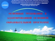 Презентация Основные требования к адаптированной основной образовательной программе.