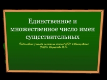 Единственное и множественное число существительных