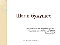 Представление опыта работы Шаг в будущее
