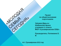 Презентация по обществознанию Молодая семья сегодня