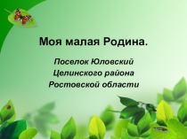 Презентация по географии Поселок Юловский