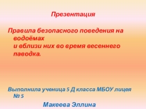 Презентация  Правила поведения на льду