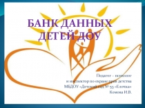 Презентация База данных детей ДОУ. Социальные паспорта