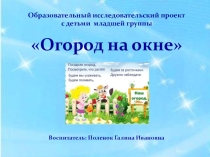 Презентация реализации проекта Огород на окне
