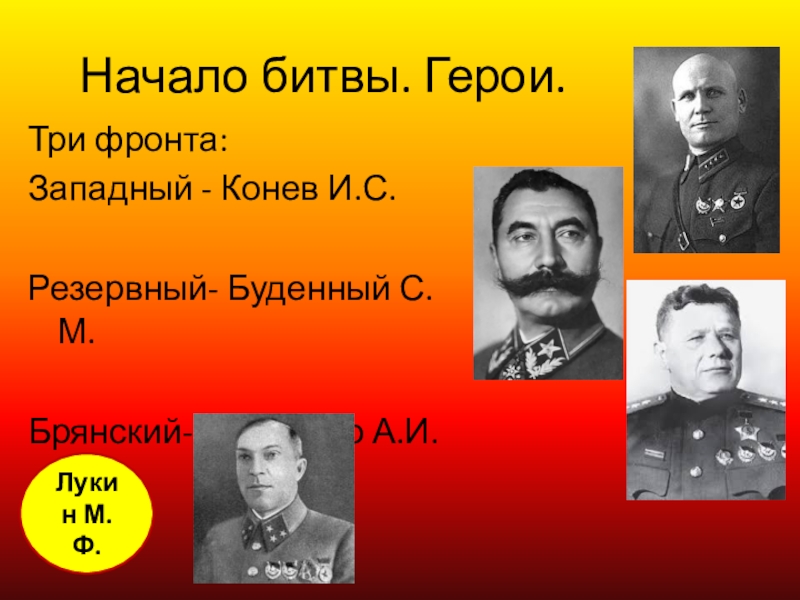 Кто возглавлял московскую битву. Московская битва герои битвы. Конев Буденный Еременко. Буденный какой фронт. Три фронта красной армии Конев ерёменко.