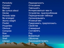 Презентация по английскому языку Периодическая система