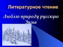 Презентация по литературному чтению 2 класс на тему Люблю природу русскую. Зима. А. Жуков Снежинка и котенок.