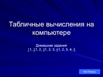 Домашние задания по теме Табличные вычисления на компьютере